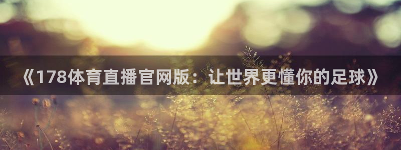 《178体育直播官网版：让世界更懂你的足球》